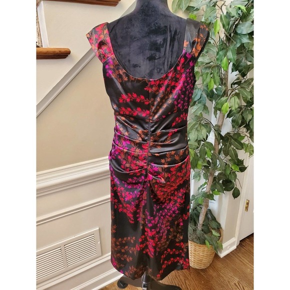 London Style Women Floral Polyester Square Neck Sleeveless Knee Length Dress 12 - Picture 3 of 14